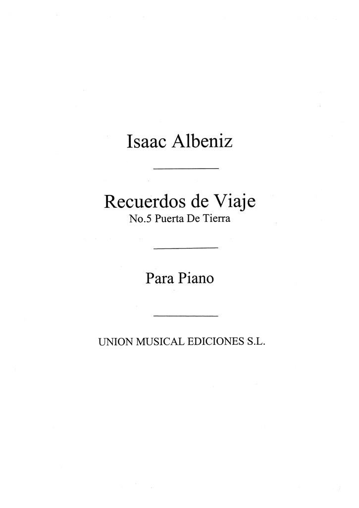 Puerta De Tierra Bolero No.5 Rcrds De Vje Op.71 Pf